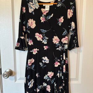 Women's American Rag Floral Print Black Dress